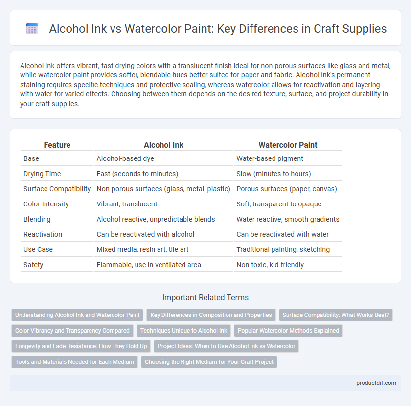 Alcohol Ink vs Watercolor Paint: Key Differences in Craft Supplies