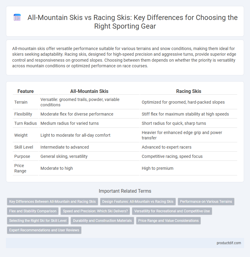 All-Mountain Skis vs Racing Skis: Key Differences for Choosing the Right Sporting Gear