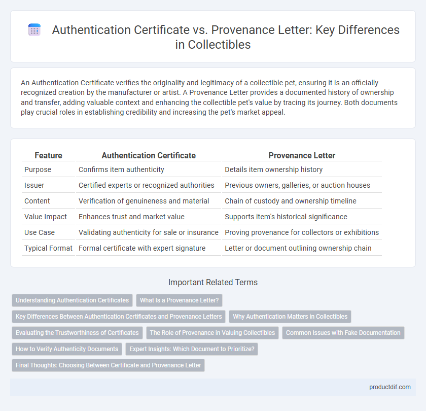 Authentication Certificate vs. Provenance Letter: Key Differences in Collectibles