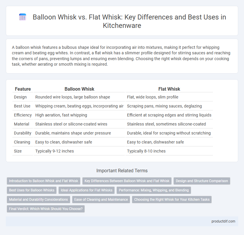 Balloon Whisk vs. Flat Whisk: Key Differences and Best Uses in Kitchenware