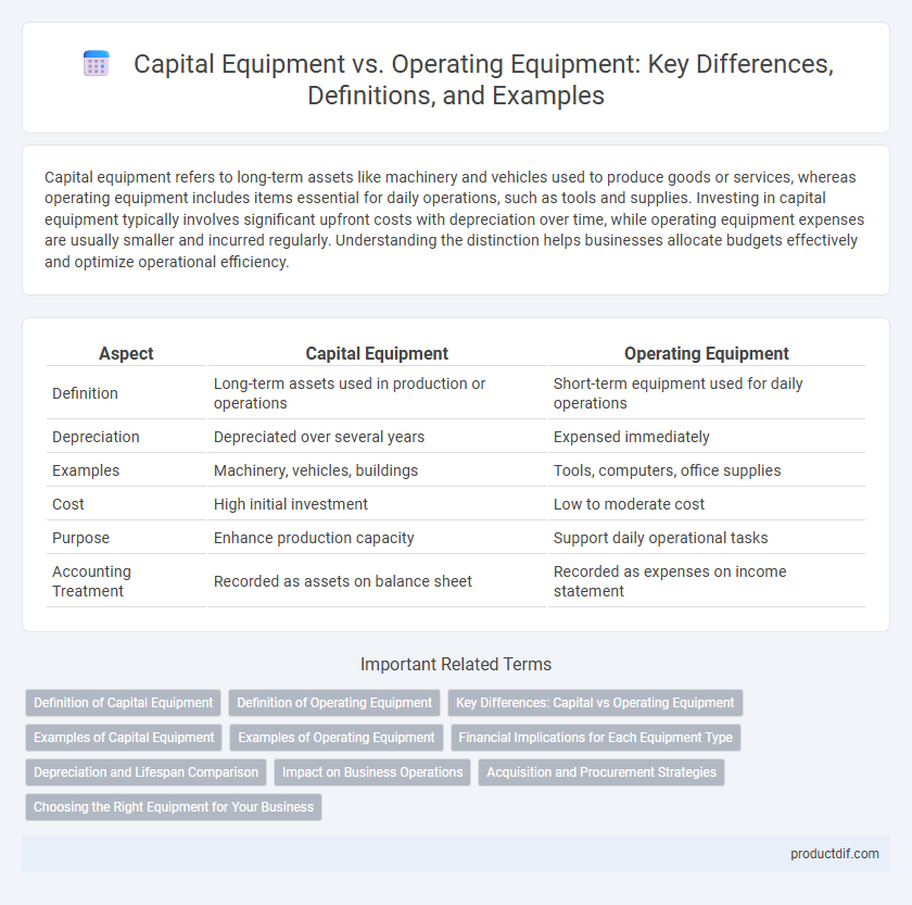 Capital Equipment vs. Operating Equipment: Key Differences, Definitions, and Examples
