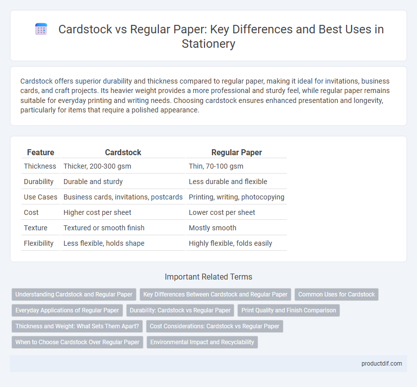 Cardstock vs Regular Paper: Key Differences and Best Uses in Stationery