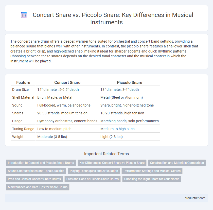 Concert Snare vs. Piccolo Snare: Key Differences in Musical Instruments