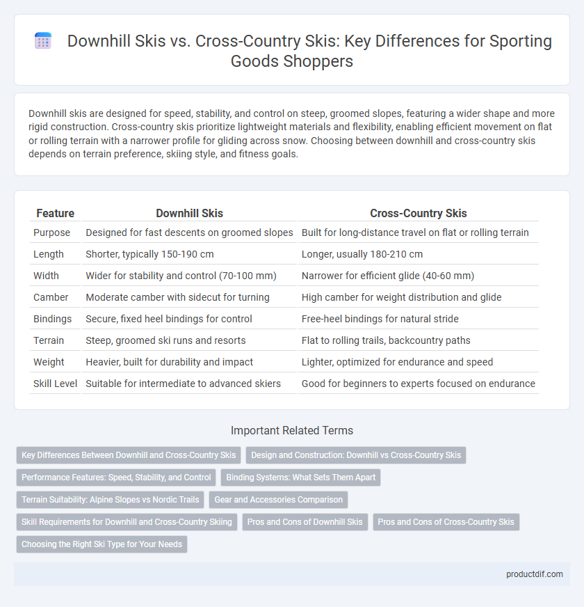 Downhill Skis vs. Cross-Country Skis: Key Differences for Sporting Goods Shoppers