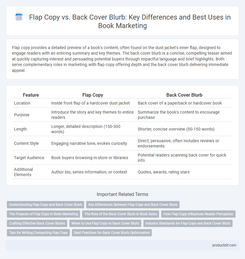 Flap Copy vs. Back Cover Blurb: Key Differences and Best Uses in Book Marketing