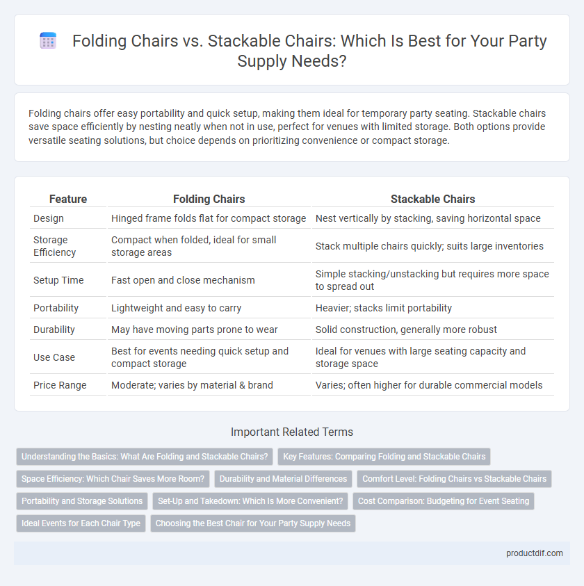 Folding Chairs vs. Stackable Chairs: Which Is Best for Your Party Supply Needs?