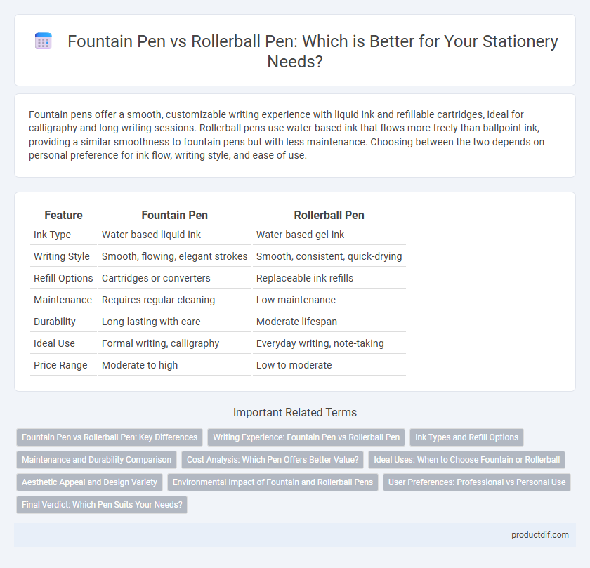 Fountain Pen vs Rollerball Pen: Which is Better for Your Stationery Needs?