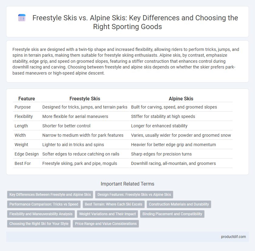 Freestyle Skis vs. Alpine Skis: Key Differences and Choosing the Right Sporting Goods