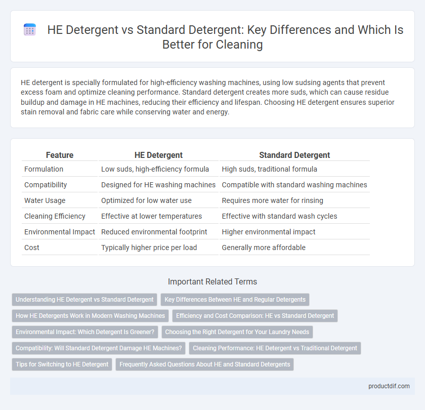 HE Detergent vs Standard Detergent: Key Differences and Which Is Better for Cleaning