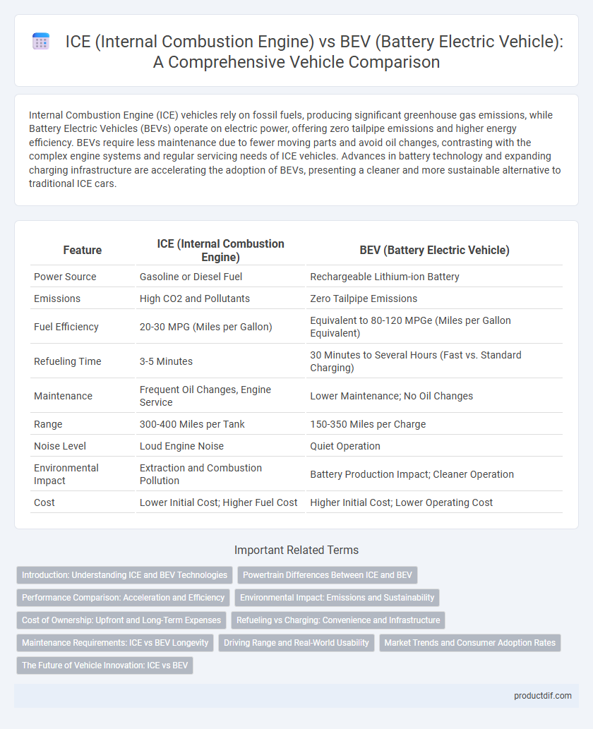 ICE (Internal Combustion Engine) vs BEV (Battery Electric Vehicle): A Comprehensive Vehicle Comparison