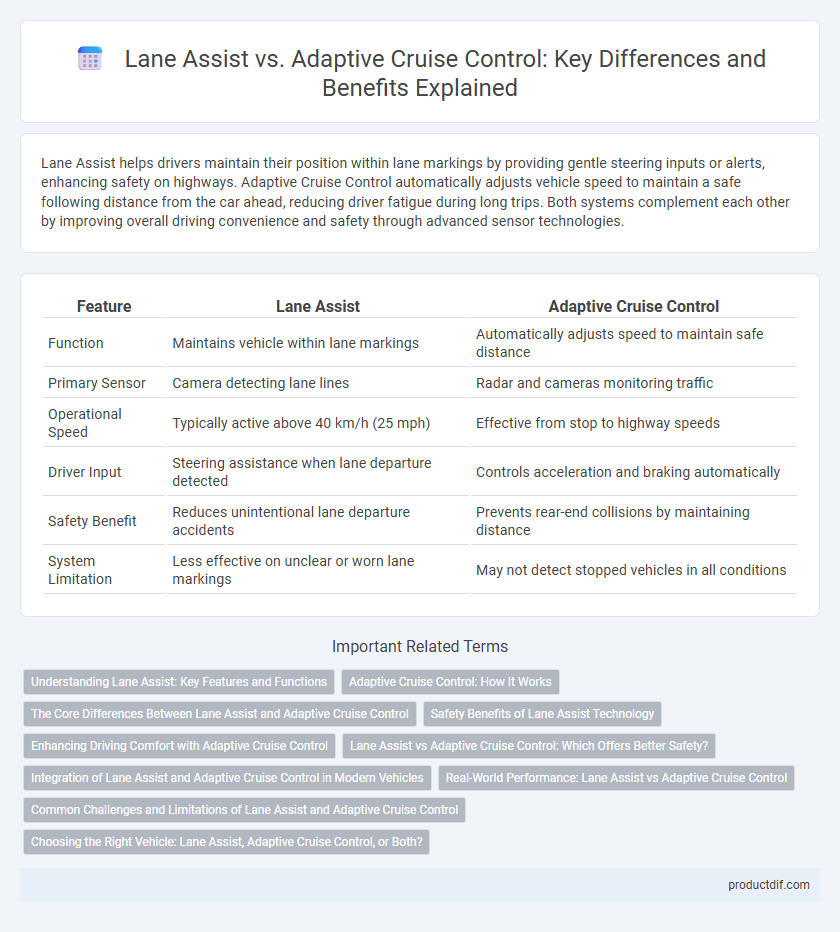 Lane Assist vs. Adaptive Cruise Control: Key Differences and Benefits Explained