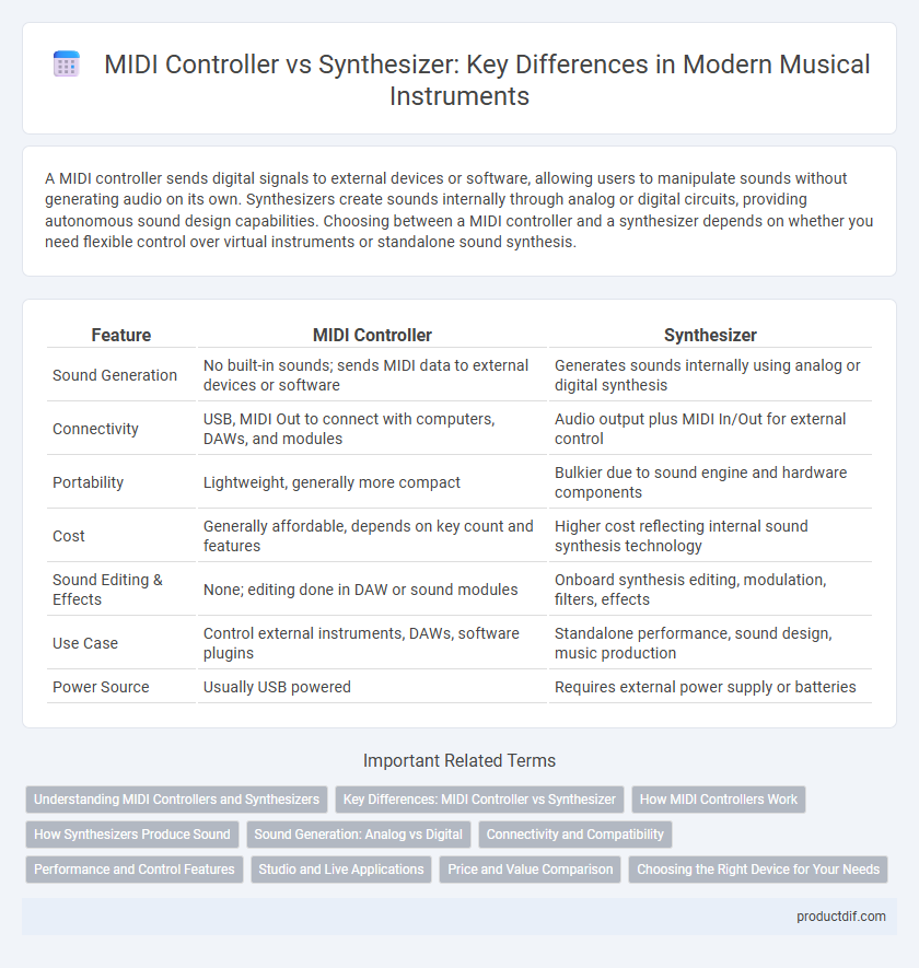 MIDI Controller vs Synthesizer: Key Differences in Modern Musical Instruments