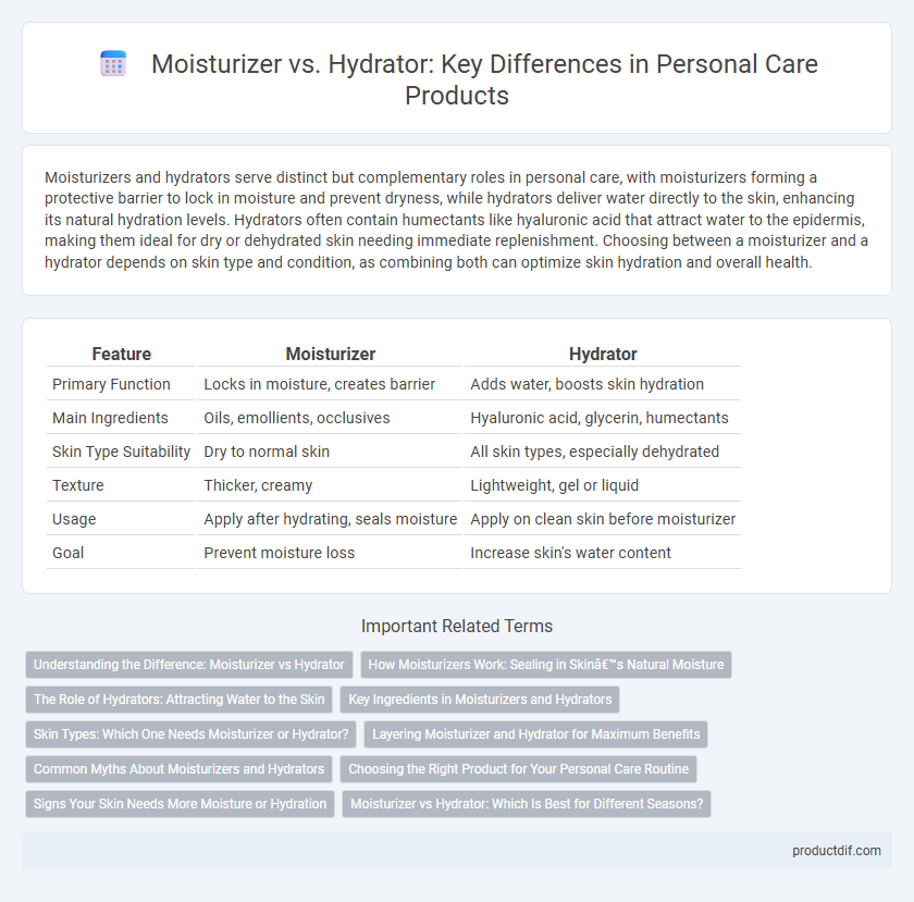 Moisturizer vs. Hydrator: Key Differences in Personal Care Products