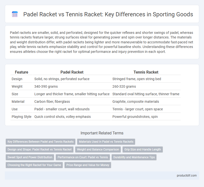 Padel Racket vs Tennis Racket: Key Differences in Sporting Goods