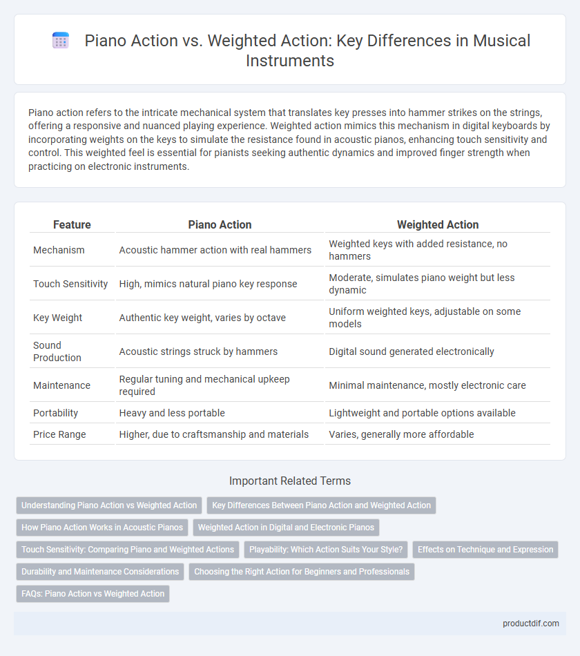 Piano Action vs. Weighted Action: Key Differences in Musical Instruments