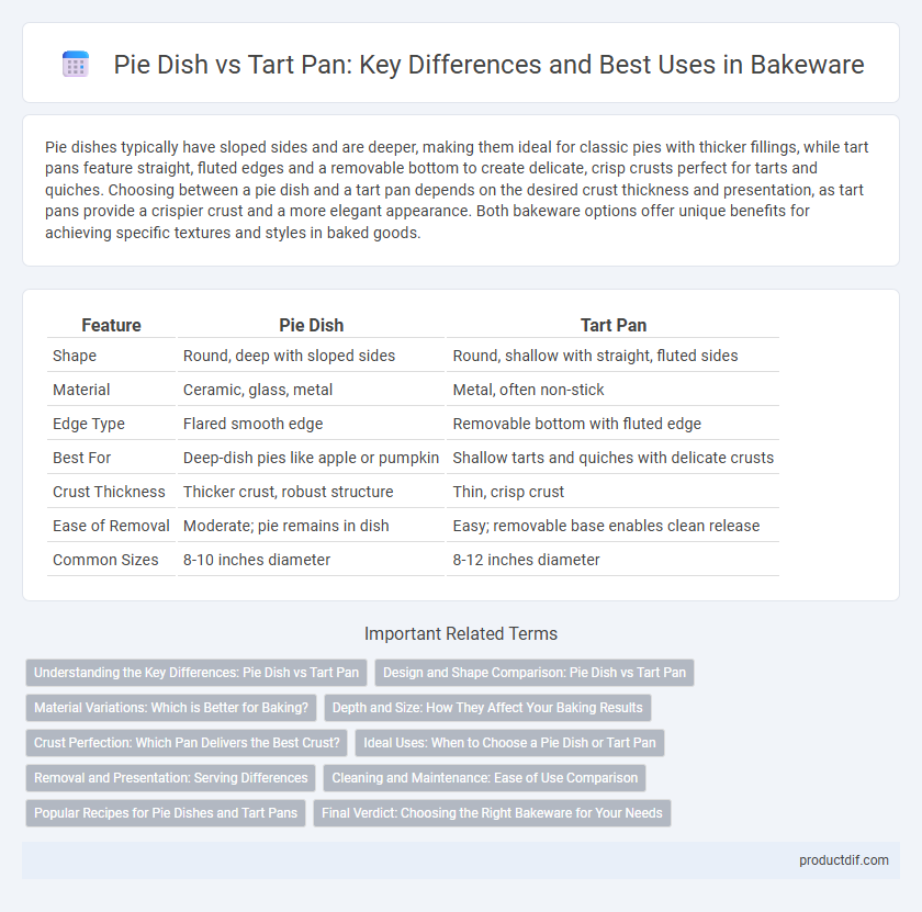 Pie Dish vs Tart Pan: Key Differences and Best Uses in Bakeware