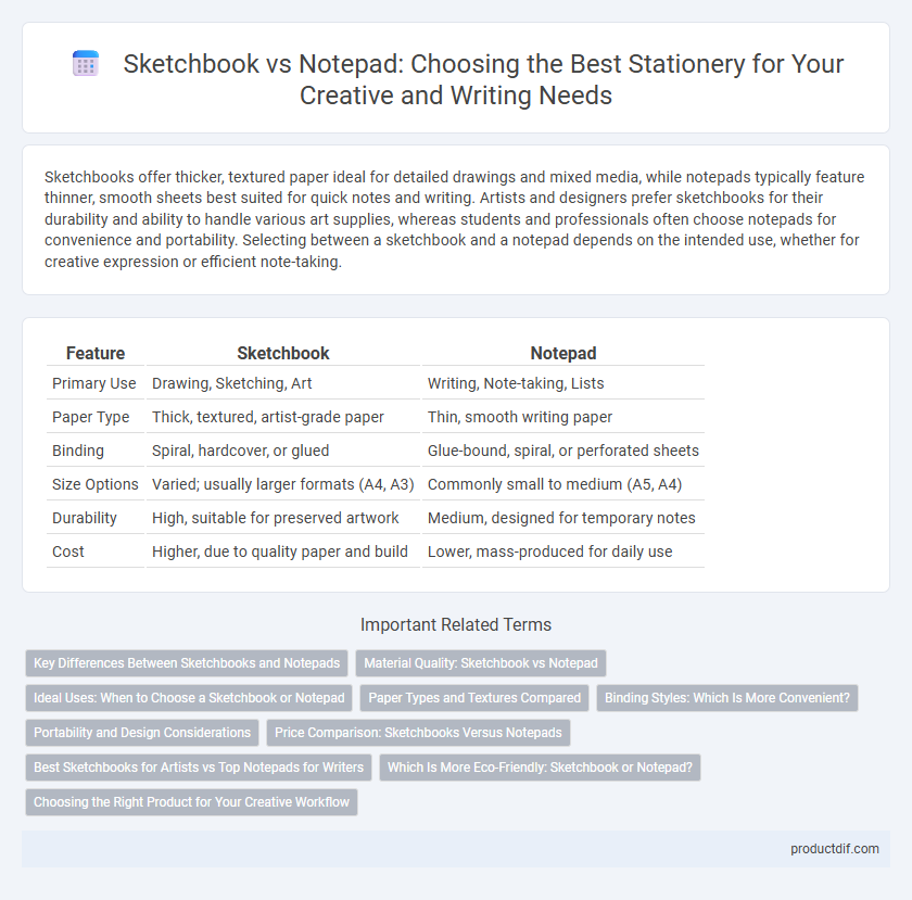 Sketchbook vs Notepad: Choosing the Best Stationery for Your Creative and Writing Needs