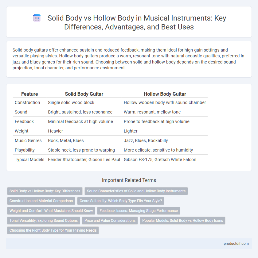Solid Body vs Hollow Body in Musical Instruments: Key Differences, Advantages, and Best Uses