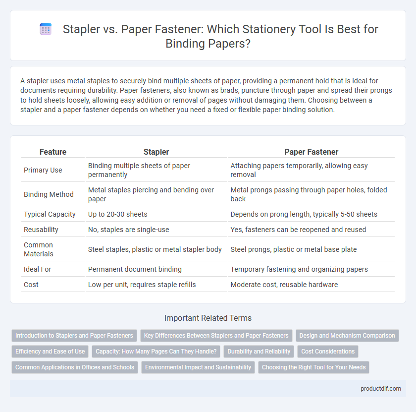 Stapler vs. Paper Fastener: Which Stationery Tool Is Best for Binding Papers?