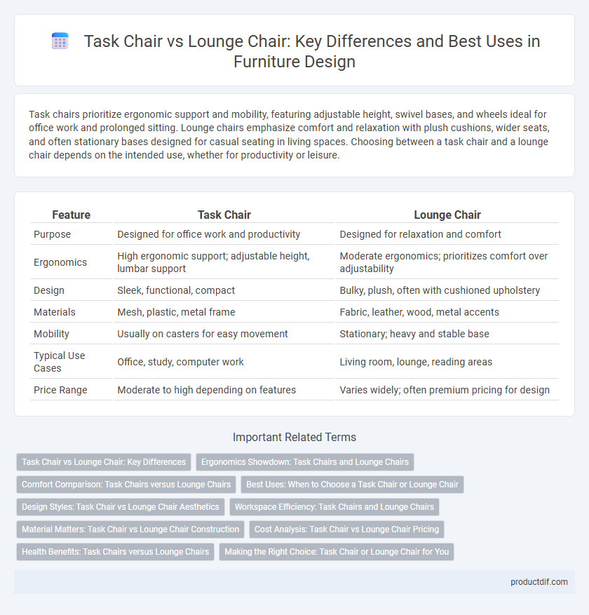Task Chair vs Lounge Chair: Key Differences and Best Uses in Furniture Design