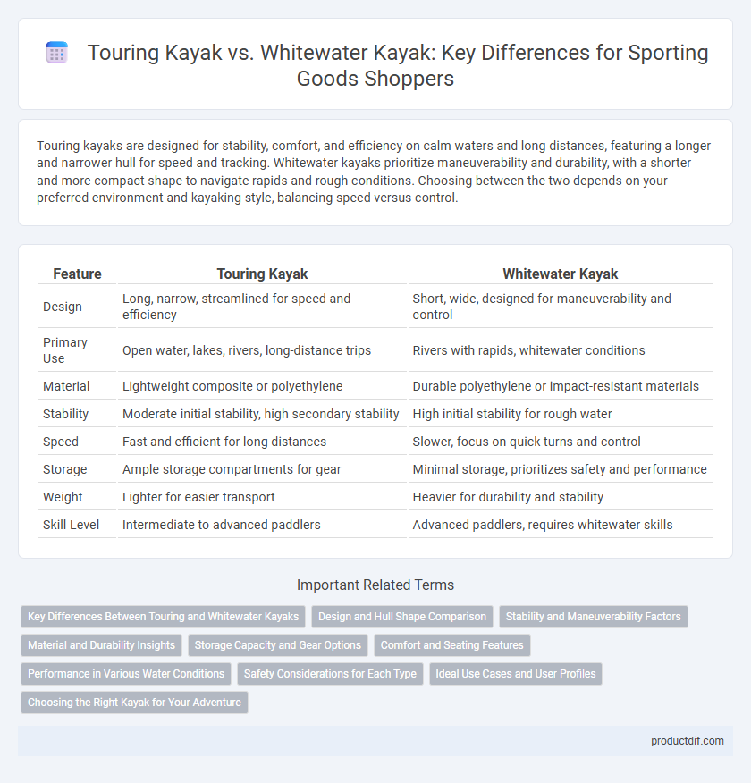 Touring Kayak vs. Whitewater Kayak: Key Differences for Sporting Goods Shoppers
