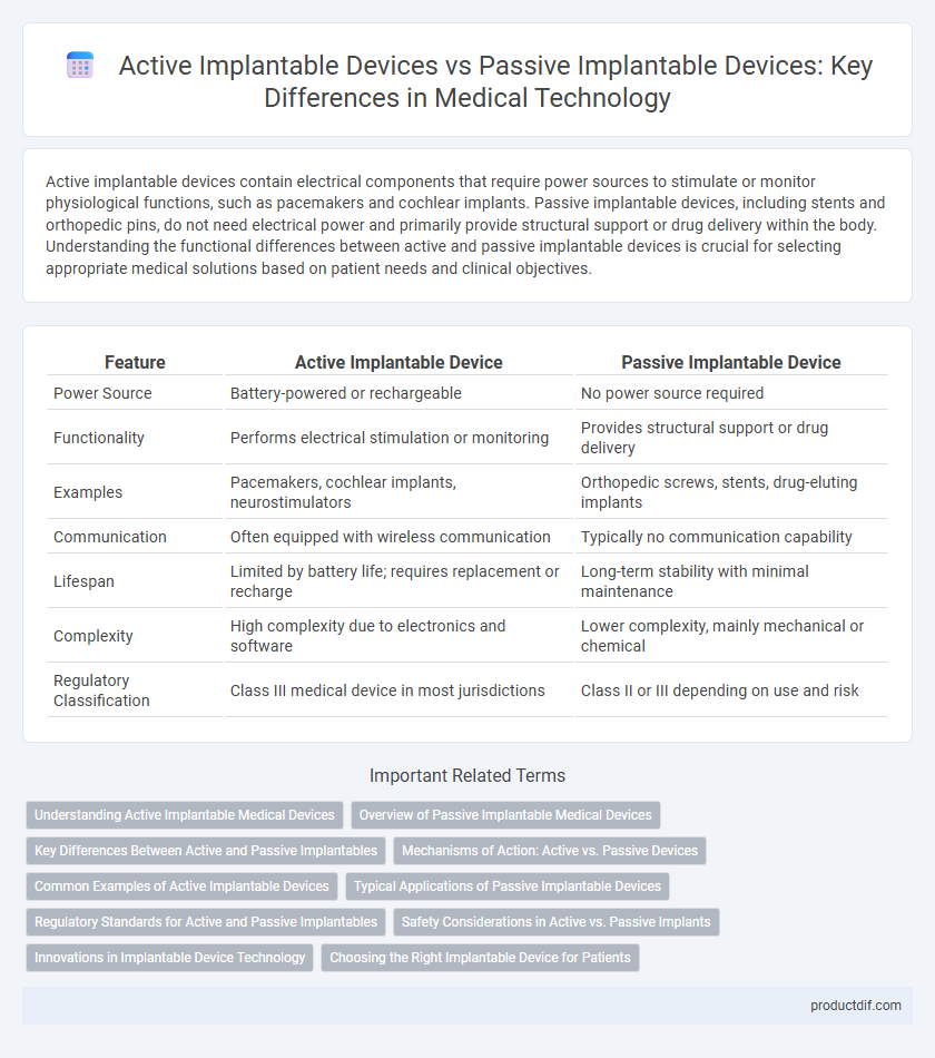 Active Implantable Devices vs Passive Implantable Devices: Key Differences in Medical Technology