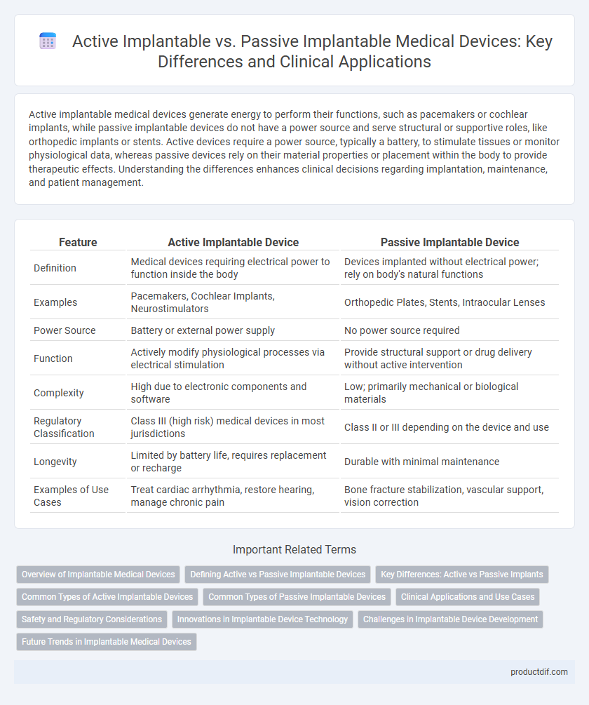 Active Implantable vs. Passive Implantable Medical Devices: Key Differences and Clinical Applications