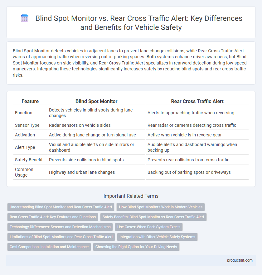Blind Spot Monitor vs. Rear Cross Traffic Alert: Key Differences and Benefits for Vehicle Safety