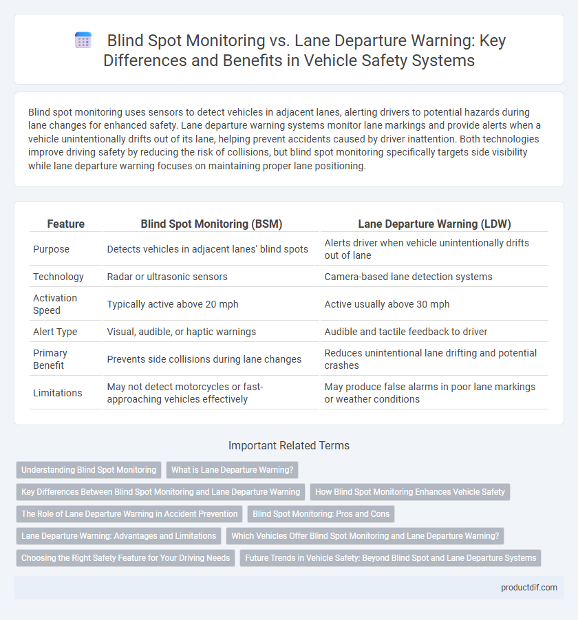 Blind Spot Monitoring vs. Lane Departure Warning: Key Differences and Benefits in Vehicle Safety Systems
