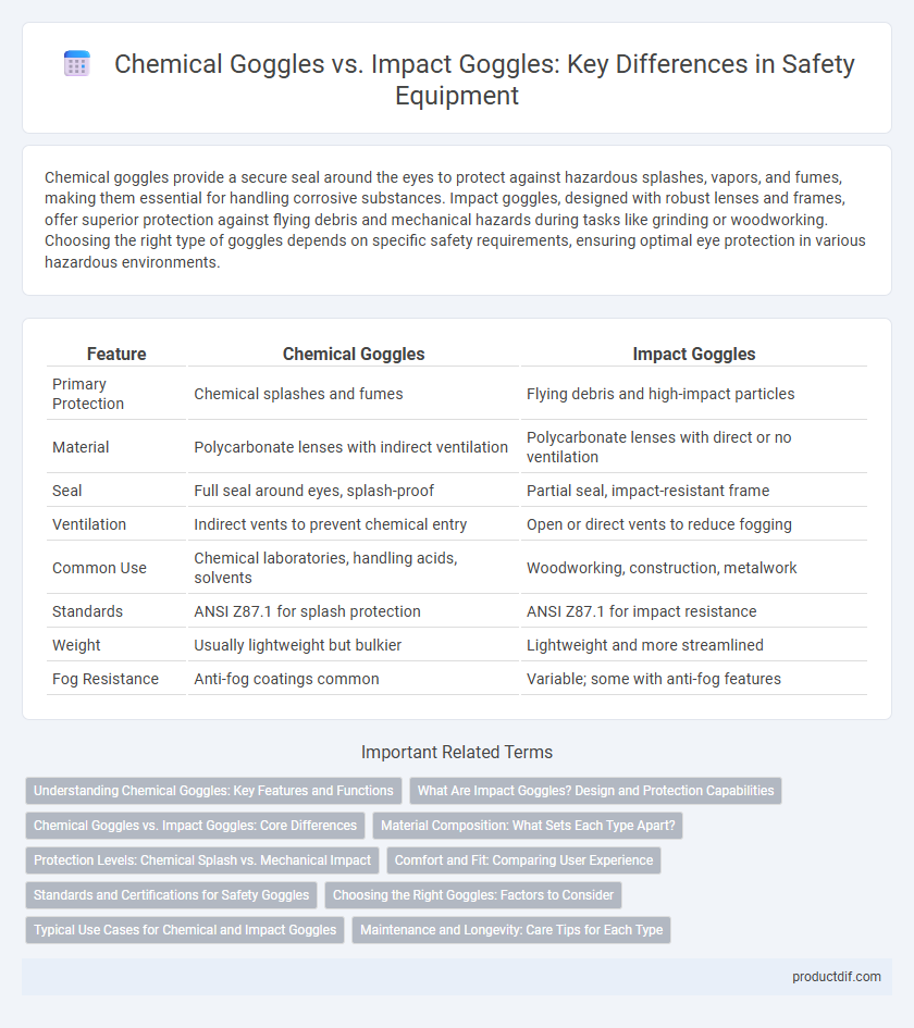 Chemical Goggles vs. Impact Goggles: Key Differences in Safety Equipment
