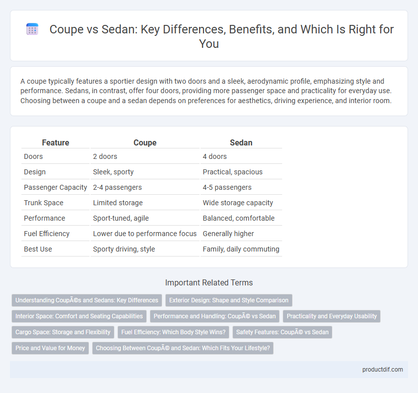 Coupe vs Sedan: Key Differences, Benefits, and Which Is Right for You