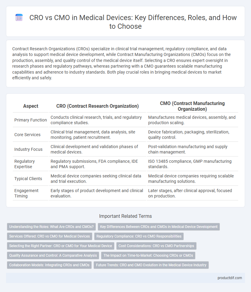 CRO vs CMO in Medical Devices: Key Differences, Roles, and How to Choose