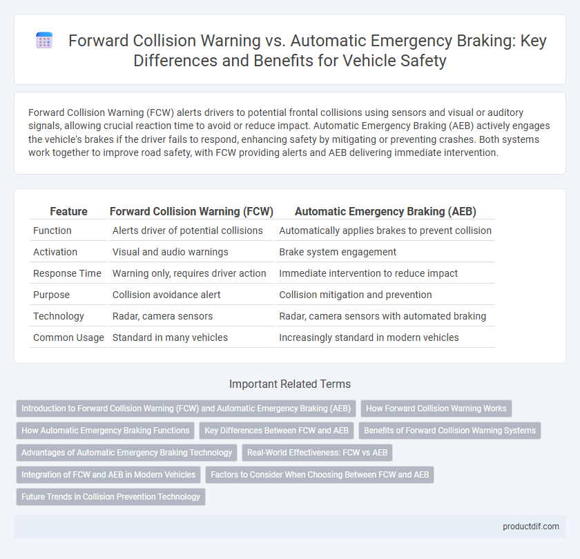 Forward Collision Warning vs. Automatic Emergency Braking: Key Differences and Benefits for Vehicle Safety