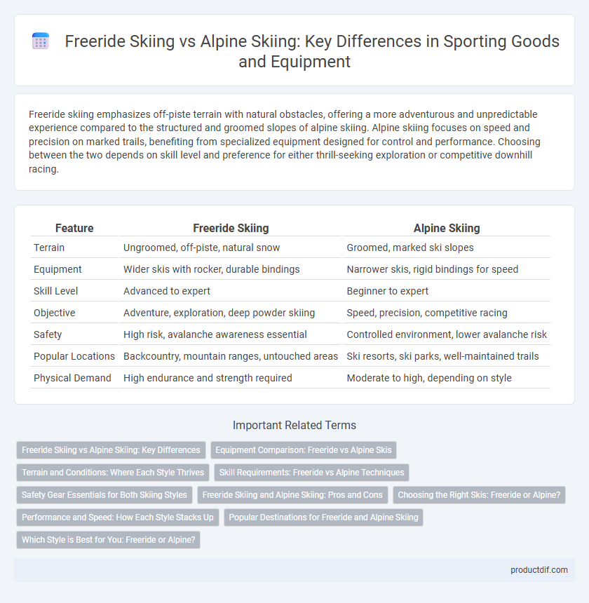Freeride Skiing vs Alpine Skiing: Key Differences in Sporting Goods and Equipment