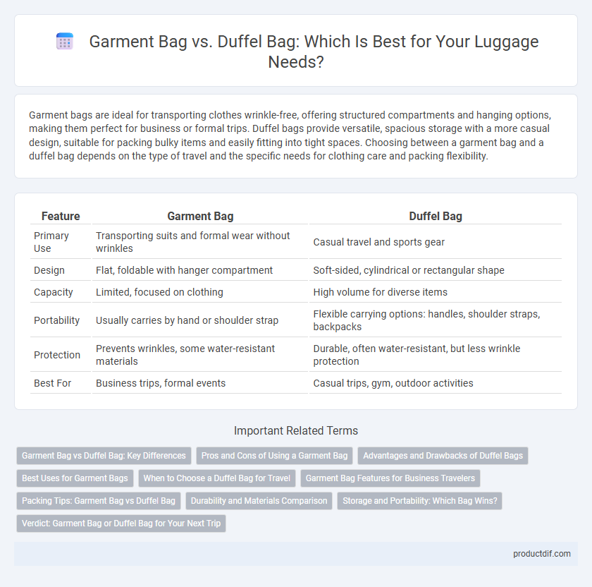 Garment Bag vs. Duffel Bag: Which Is Best for Your Luggage Needs?
