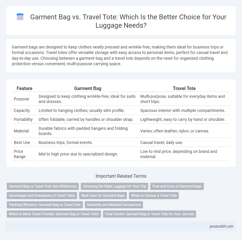 Garment Bag vs. Travel Tote: Which Is the Better Choice for Your Luggage Needs?