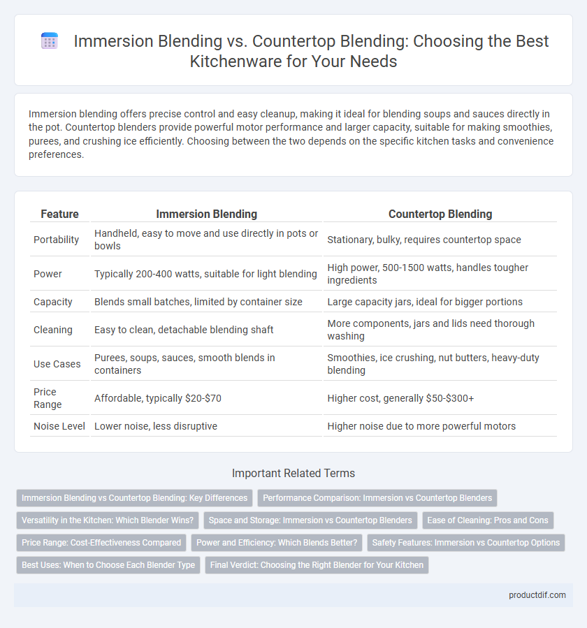 Immersion Blending vs. Countertop Blending: Choosing the Best Kitchenware for Your Needs