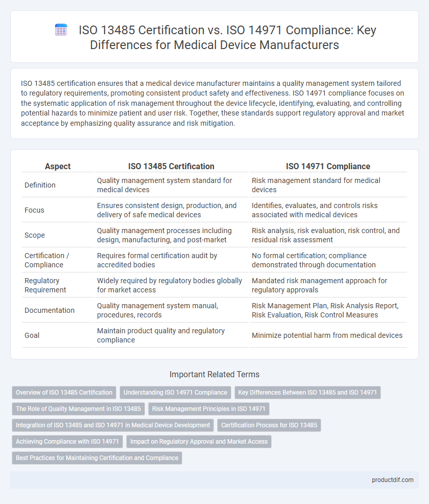 ISO 13485 Certification vs. ISO 14971 Compliance: Key Differences for Medical Device Manufacturers