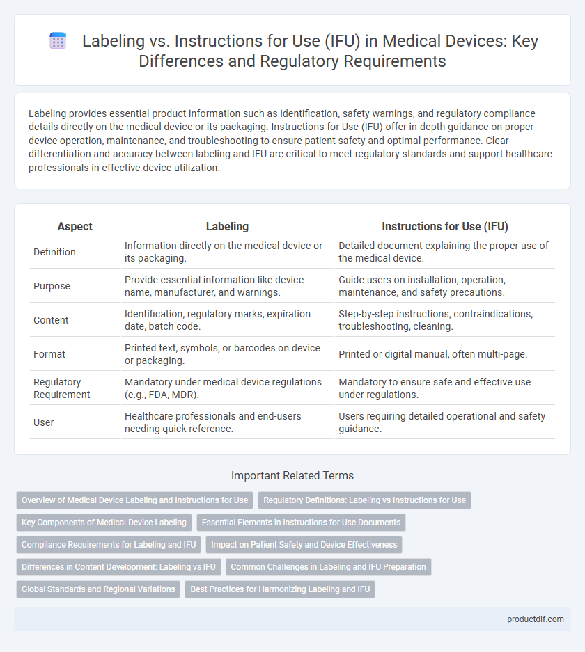 Labeling vs. Instructions for Use (IFU) in Medical Devices: Key Differences and Regulatory Requirements