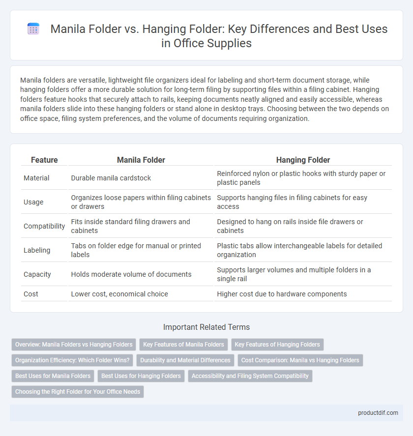 Manila Folder vs. Hanging Folder: Key Differences and Best Uses in Office Supplies