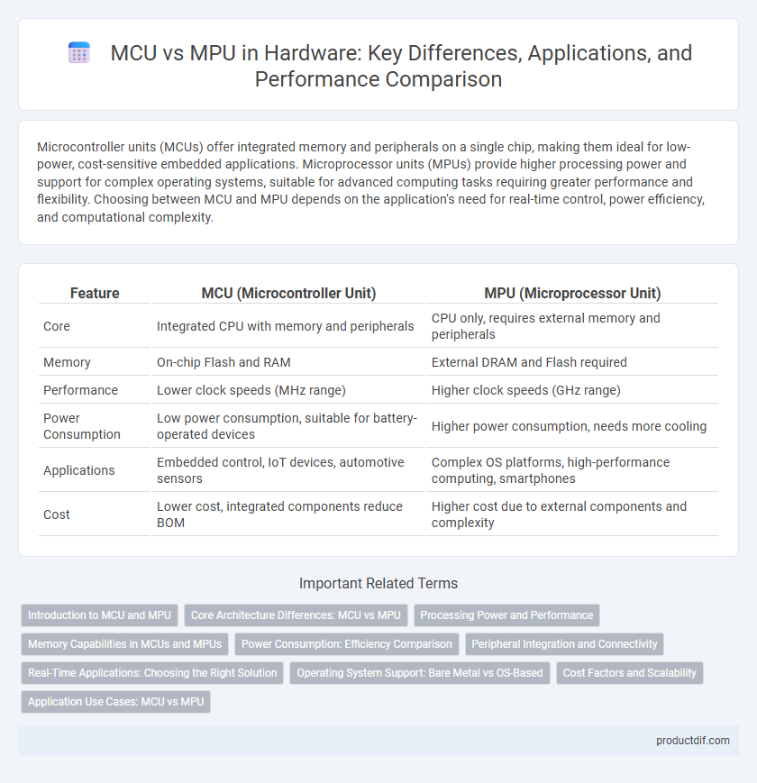 MCU vs MPU in Hardware: Key Differences, Applications, and Performance Comparison