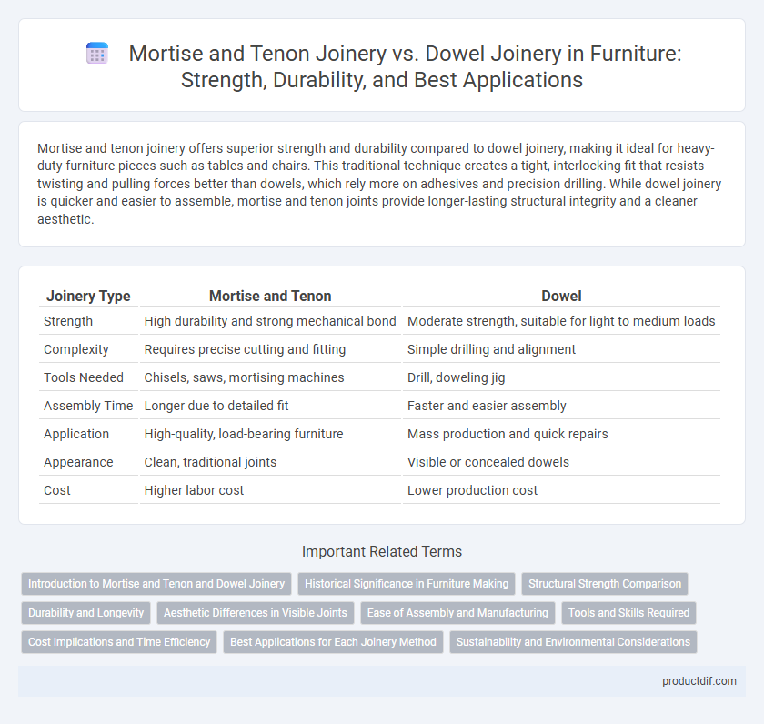 Mortise and Tenon Joinery vs. Dowel Joinery in Furniture: Strength, Durability, and Best Applications