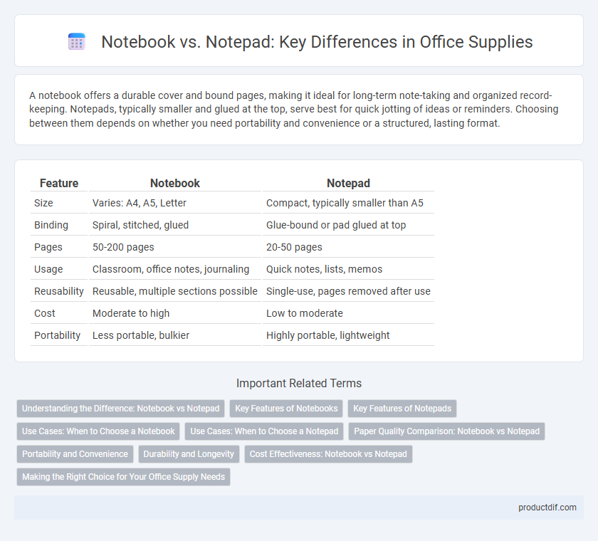 Notebook vs. Notepad: Key Differences in Office Supplies