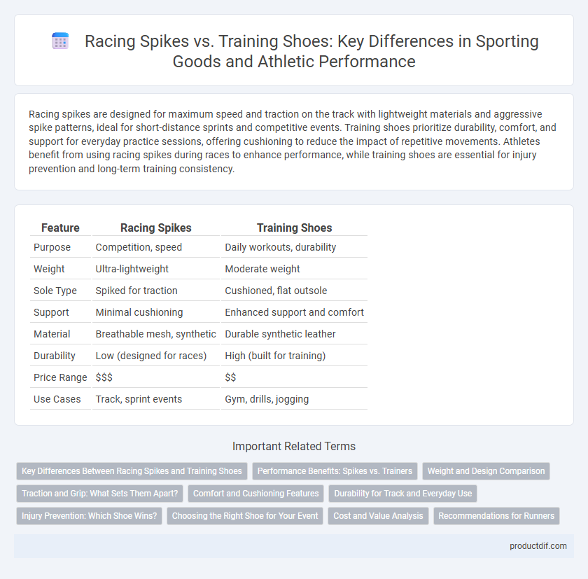 Racing Spikes vs. Training Shoes: Key Differences in Sporting Goods and Athletic Performance
