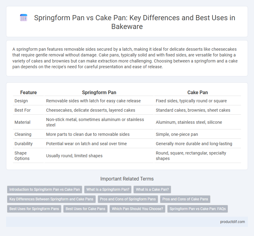 Springform Pan vs Cake Pan: Key Differences and Best Uses in Bakeware