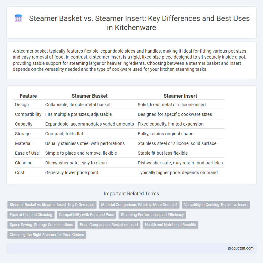 Steamer Basket vs. Steamer Insert: Key Differences and Best Uses in Kitchenware