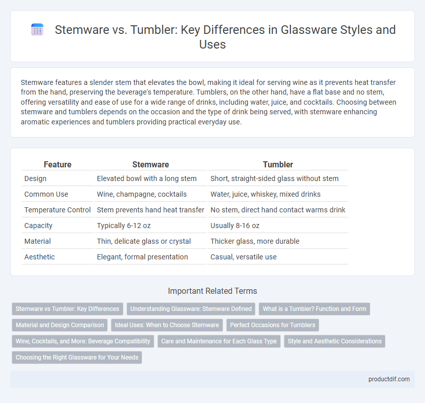 Stemware vs. Tumbler: Key Differences in Glassware Styles and Uses