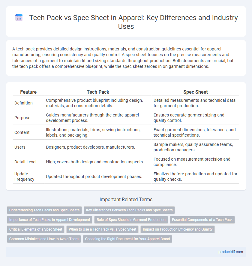 Tech Pack vs Spec Sheet in Apparel: Key Differences and Industry Uses