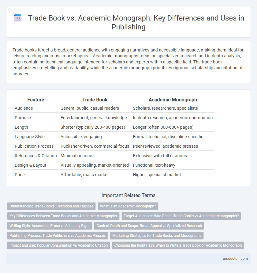 Trade Book vs. Academic Monograph: Key Differences and Uses in Publishing